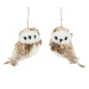 Mica Decorations Kerstballen|Kerstdecoratie>Hanger uil bruin 10 cm