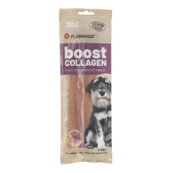 Flamingo Hondensnacks>Hondensnack boost strips kip met collageen 60 g