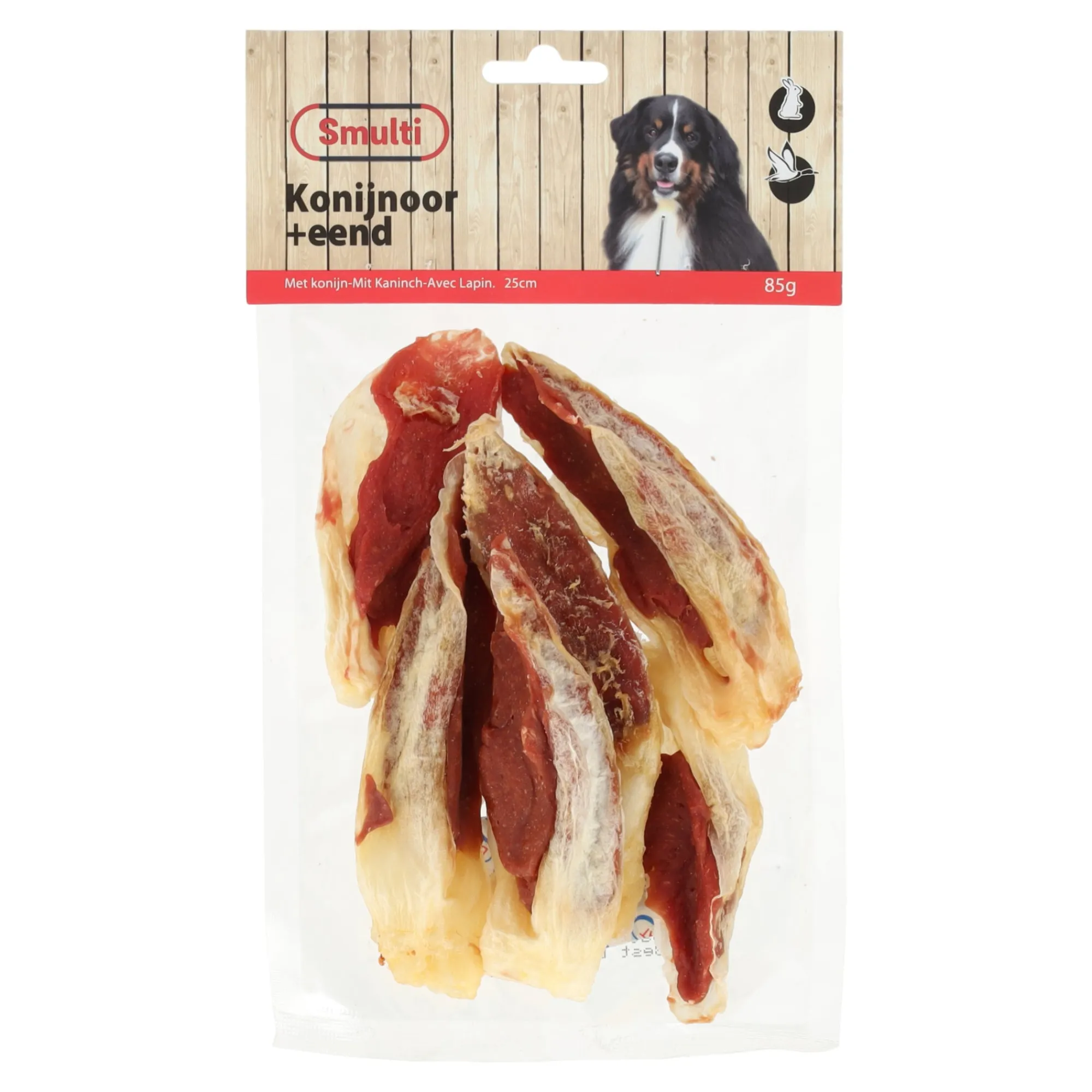 Smulti Hondensnacks>Hondensnack konijn oor+eend 85g