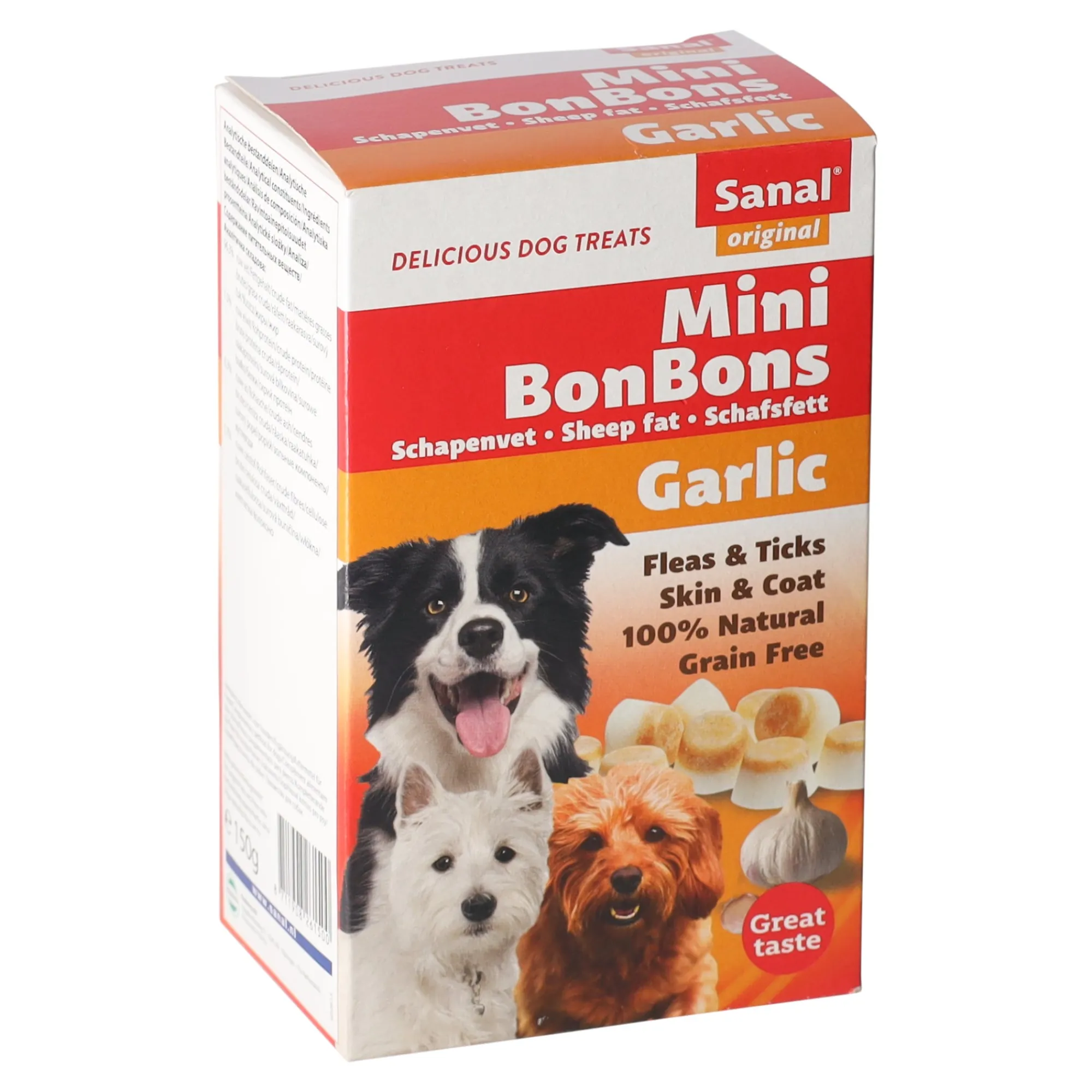 Sanal Hondensnacks>Hondensnack schapenvet bonbons knoflook mini