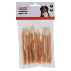 Smulti Hondensnacks>Hondensnack sigaar+kip 12cm 100G