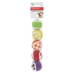 Friendly Pet Hondenspeelgoed>Hondenspeelgoed tennisbal ruit 6 cm 5st.