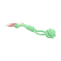 Friendly Pet Hondenspeelgoed>Hondenspeelgoed touw+bal gr/bl 33cm