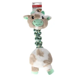 Friendly Pet Hondenspeelgoed>Hondenspeelgoed touw+pluche koe 38cm