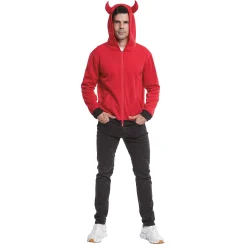 Van Cranenbroek Herenkostuums>Hoodie rode duivel S