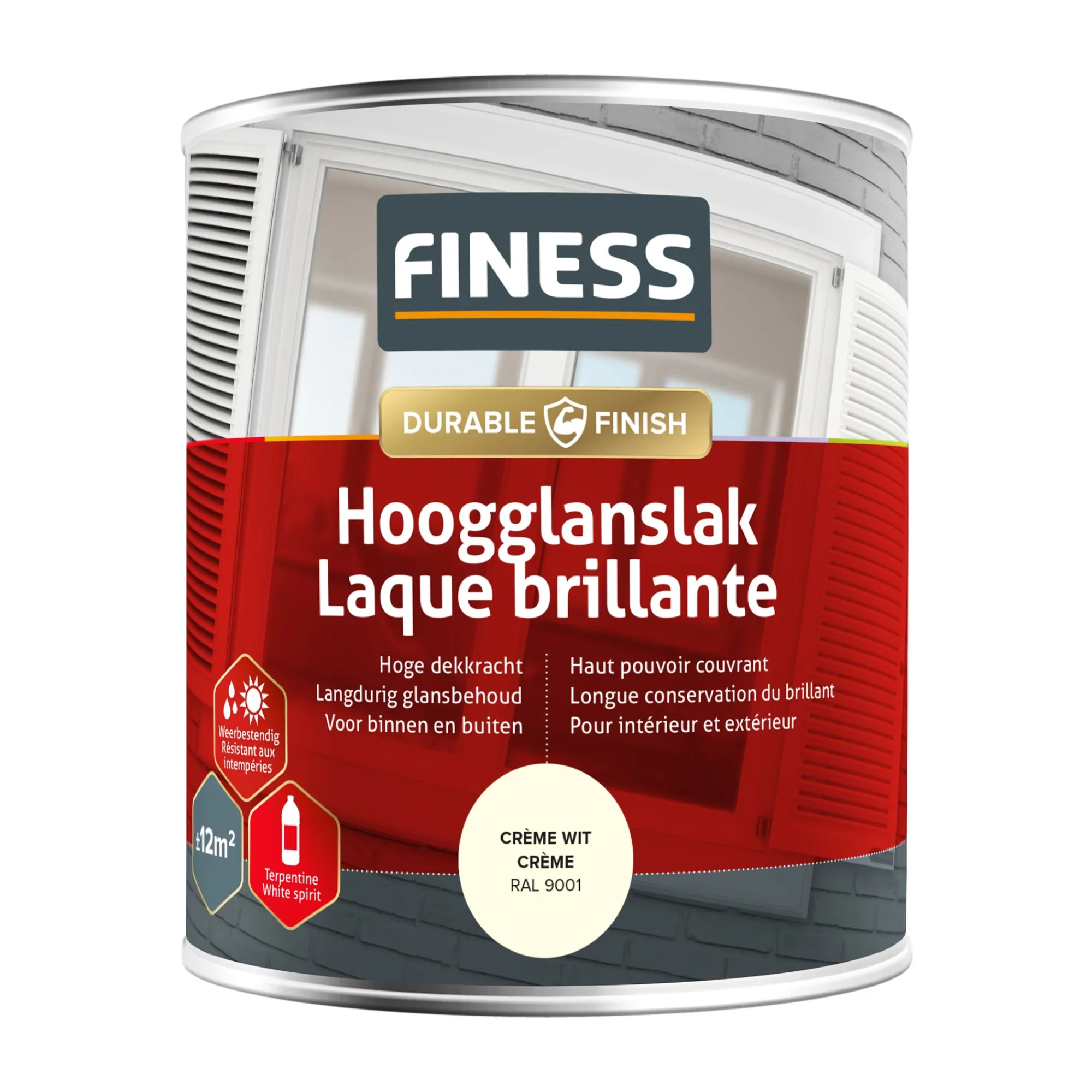 Finess Lakken>Hoogglans crème wit 750ml 14204