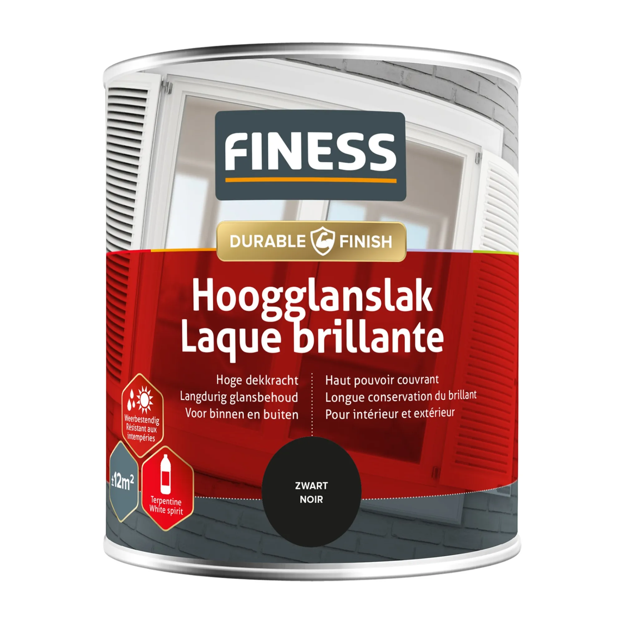 Finess Lakken>Hoogglans zwart 1428 750ml