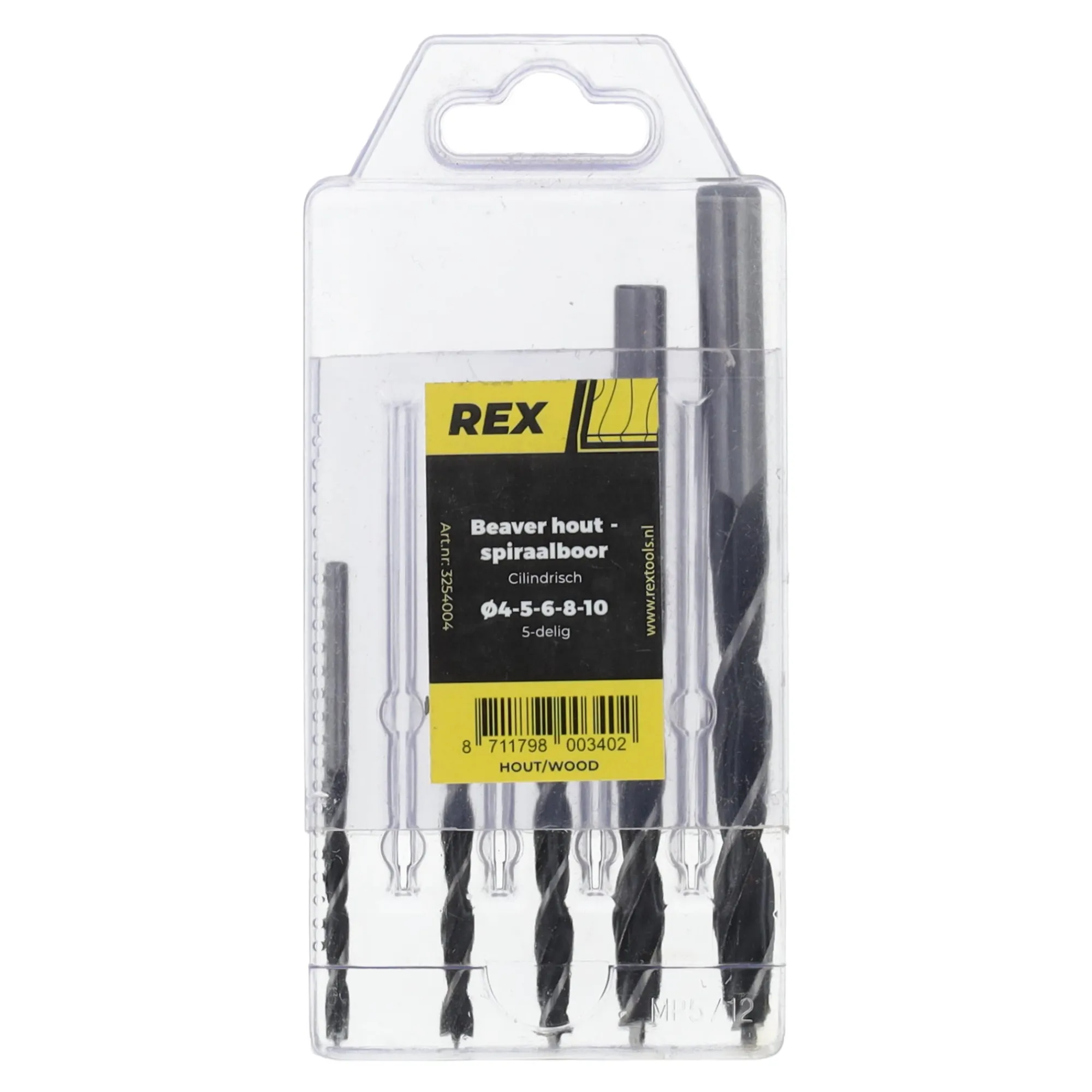 Rex Toebehoren Elektrisch Gereedschap>Houtspiraalboor beaver 5-delig Cas