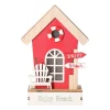 Natural Collections Woondecoratie>Huis van hout 12 x 6 x 18 cm - 3 assorti