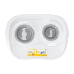 Stefanplast Drink- En Voerbak Hond>Huisdier dinner set grey