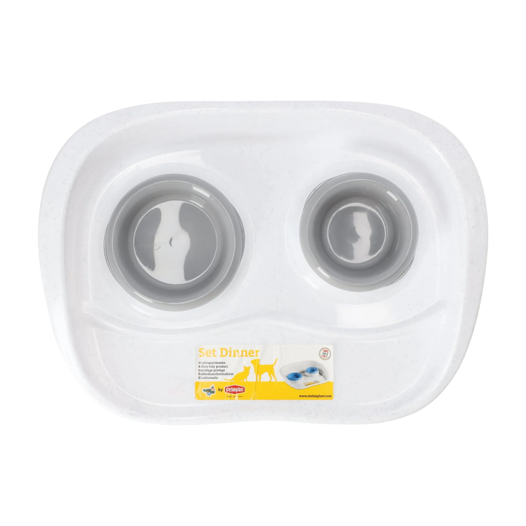 Stefanplast Drink- En Voerbak Hond>Huisdier dinner set grey