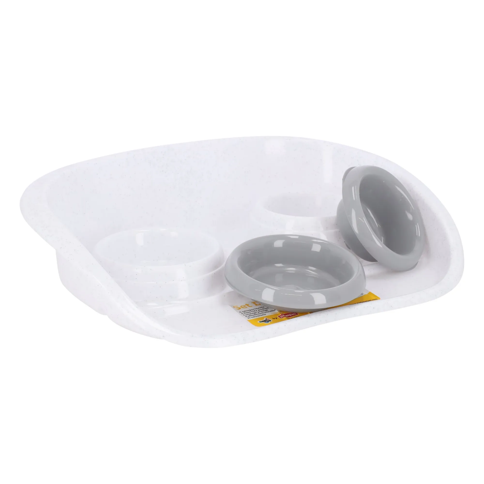Stefanplast Drink- En Voerbak Hond>Huisdier dinner set grey