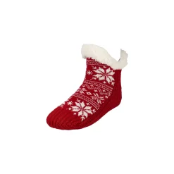 Kerstkleding>Huissok sneeuwvlok rood 35-38