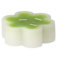Decoris Kaarsen>Kaars bloem groen 12 x 4 cm