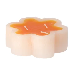 Decoris Kaarsen>Kaars bloem oranje 12 x 4 cm
