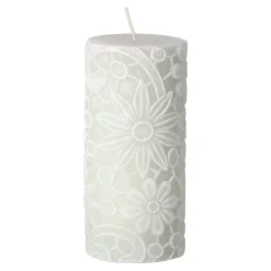 O'malley Kaarsen>Kaars lace 7 x 10 cm groen wit