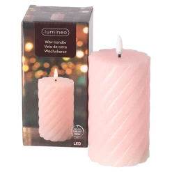 Lumineo Kaarsen>Kaars LED 15 cm licht roze