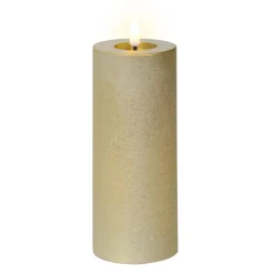 Lumineo Kerstdecoratie>Kaars led glitter goud 19 cm