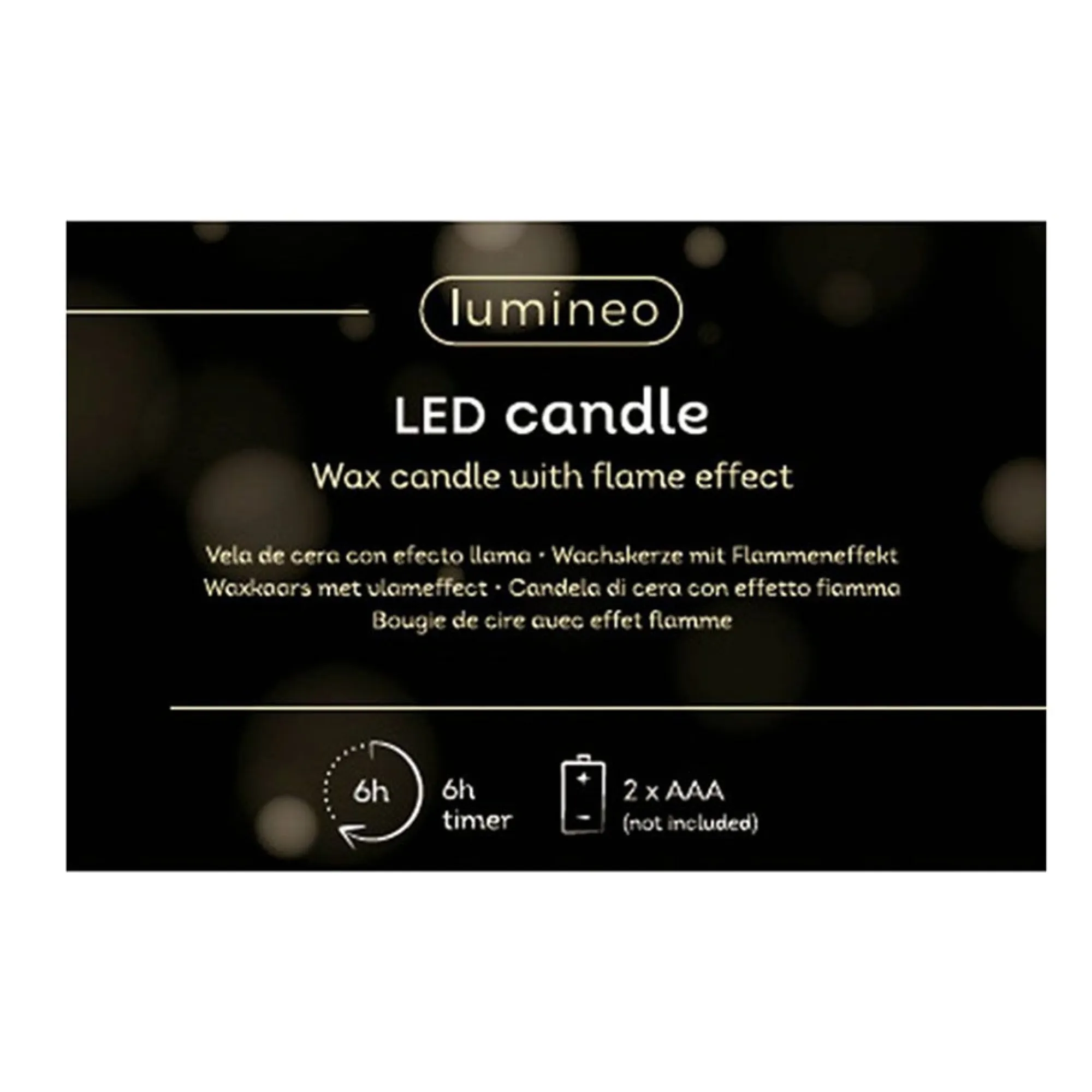 Lumineo Kerstdecoratie|Kaarsen>Kaars led glitter goud 11 cm