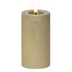 Lumineo Kaarsen|Kerstdecoratie>Kaars led glitter goud 15 cm