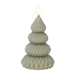Lumineo Kerstdecoratie>Kaars led kerstboom groen 13 cm