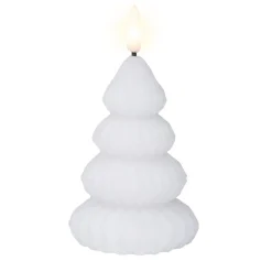 Lumineo Kerstdecoratie>Kaars led kerstboom wit 10 cm