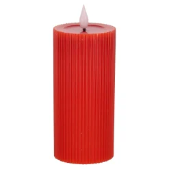 O'malley Kaarsen>Kaars rib melt LED 7 x 15 cm rood
