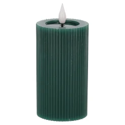 O'malley Kaarsen>Kaars rib melt LED 7 x 12 cm d.groen