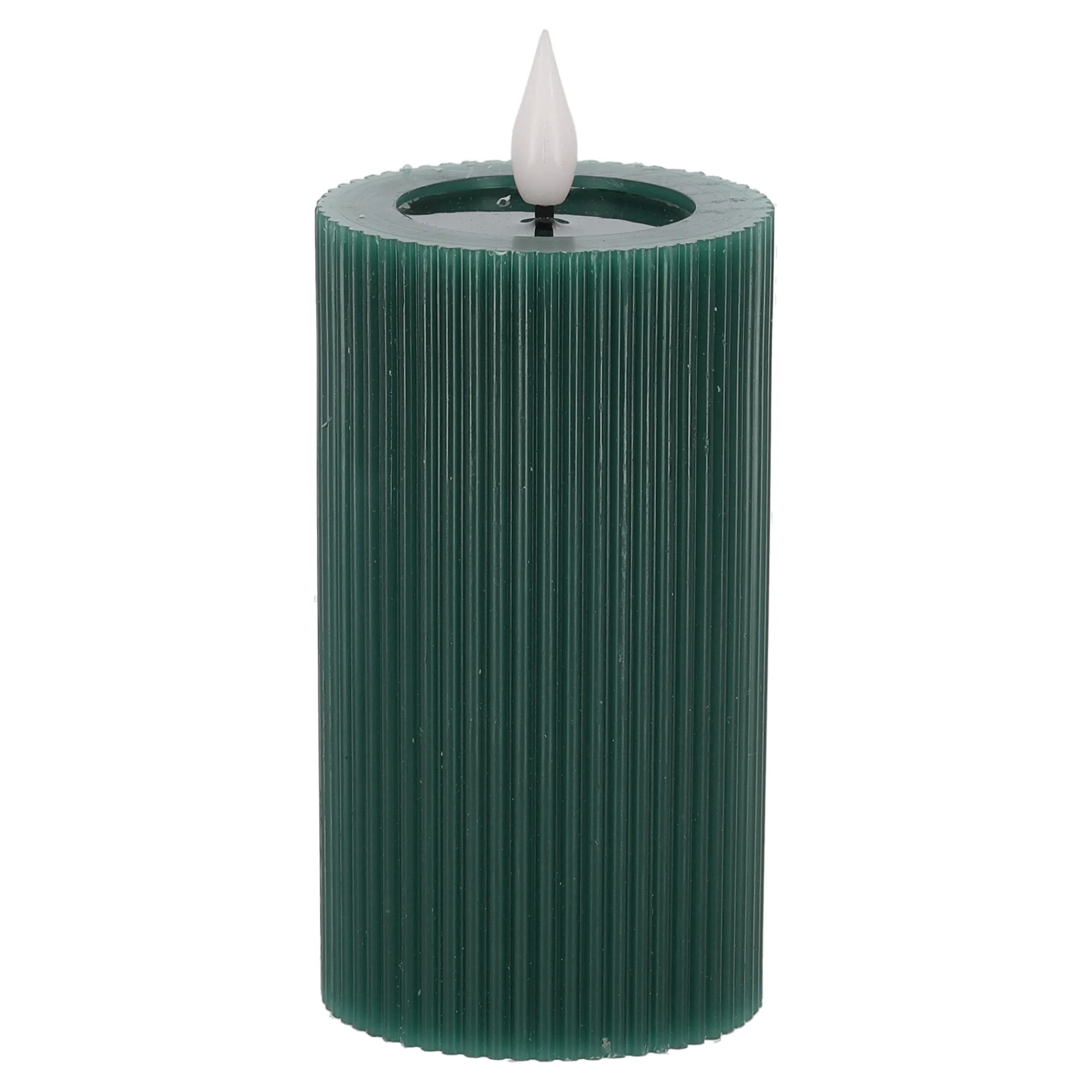 O'malley Kaarsen>Kaars rib melt LED 7 x 12 cm d.groen
