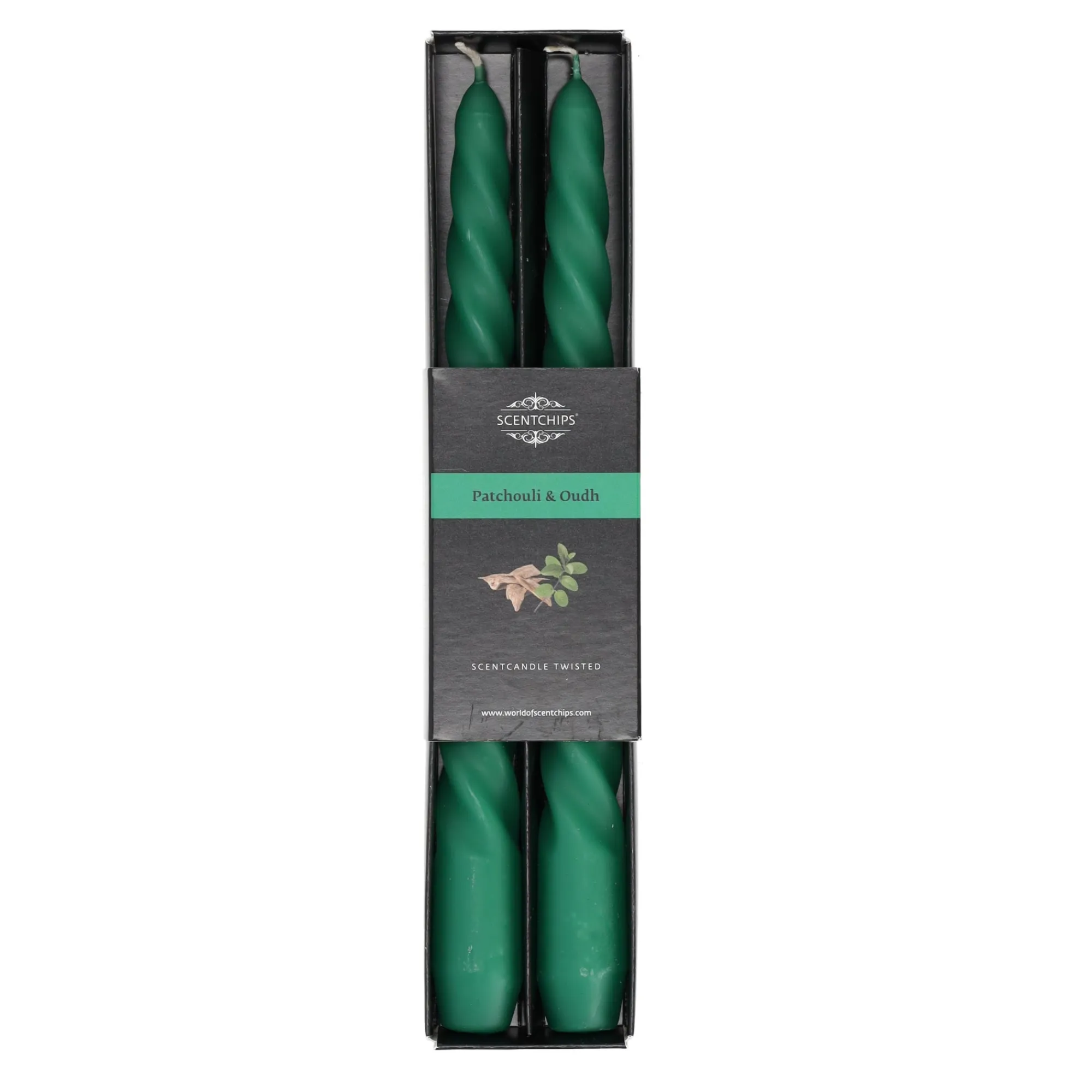 Scentchips Kaarsen>Kaars twist Patchouli & Oudh 2 stuks