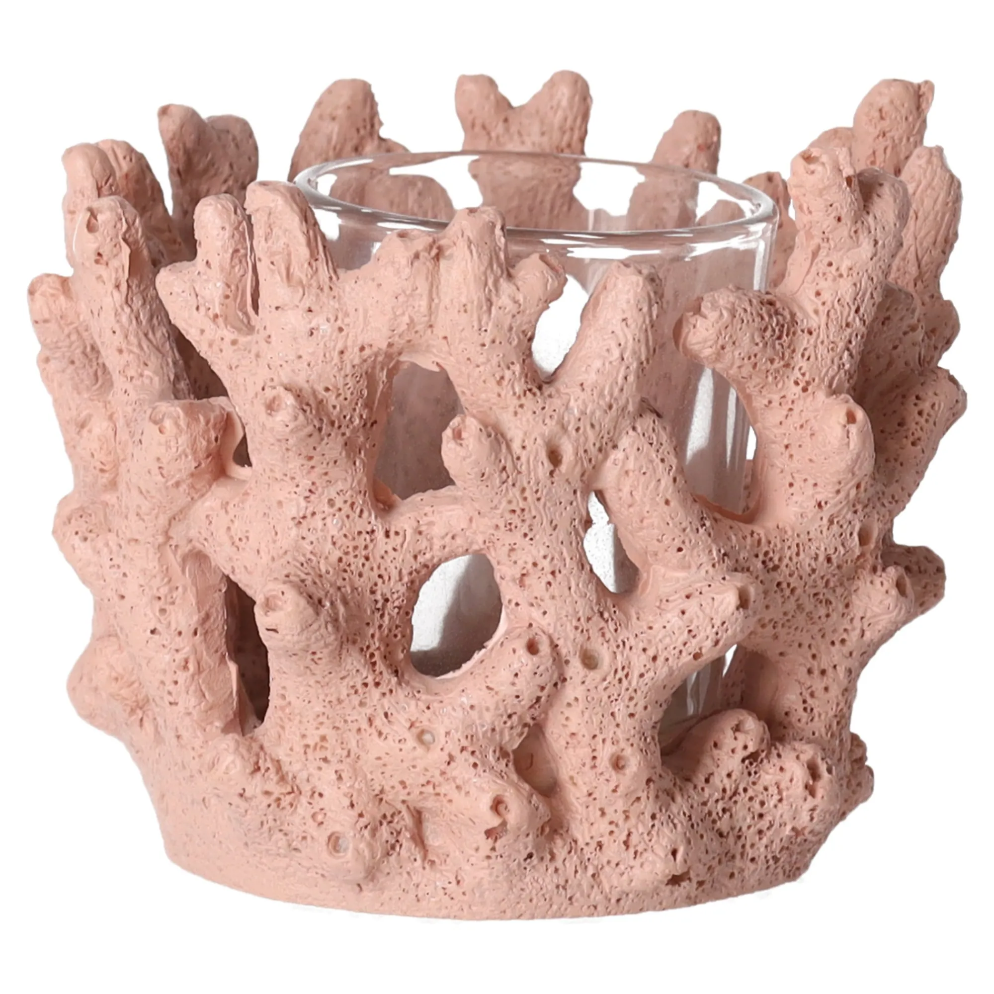 Natural Collections Kaarsen>Kaarshouder koraal polyresin 9 x 9 x 8 cm 2ss