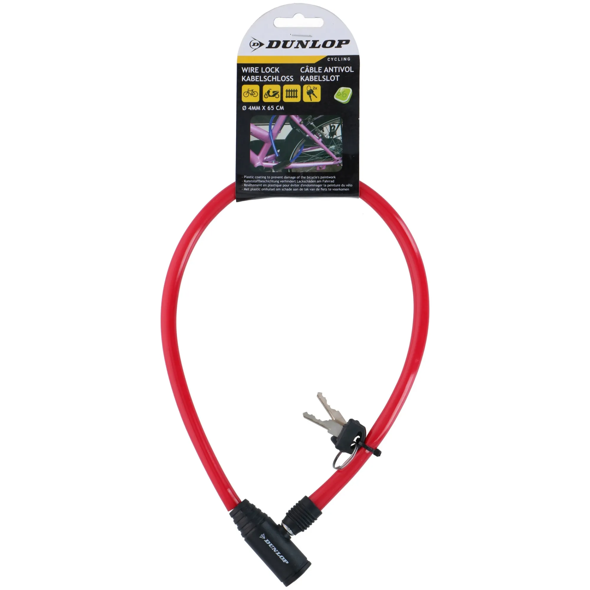 Dunlop Fietsspullen>Kabelslot 4 mm x 60 cm