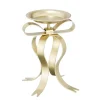Mica Decorations Kerstdecoratie>Kandelaar strik champagne 17 x 14 x 20 cm