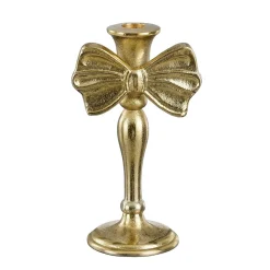 Mica Decorations Kerstdecoratie>Kandelaar strik goud 20 cm