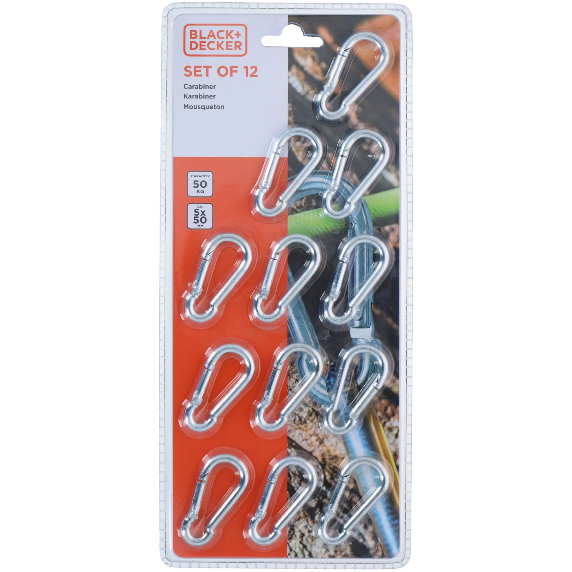 Black&Decker Bouw>Karabijnhaak 50 mm 50 kg 12st.