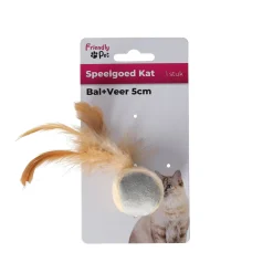 Friendly Pet Kattenspeeltjes>Kattenspeeltje bal+veer 5cm FP