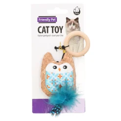 Friendly Pet Kattenspeeltjes>Kattenspeeltje kruk uil+koord assorti