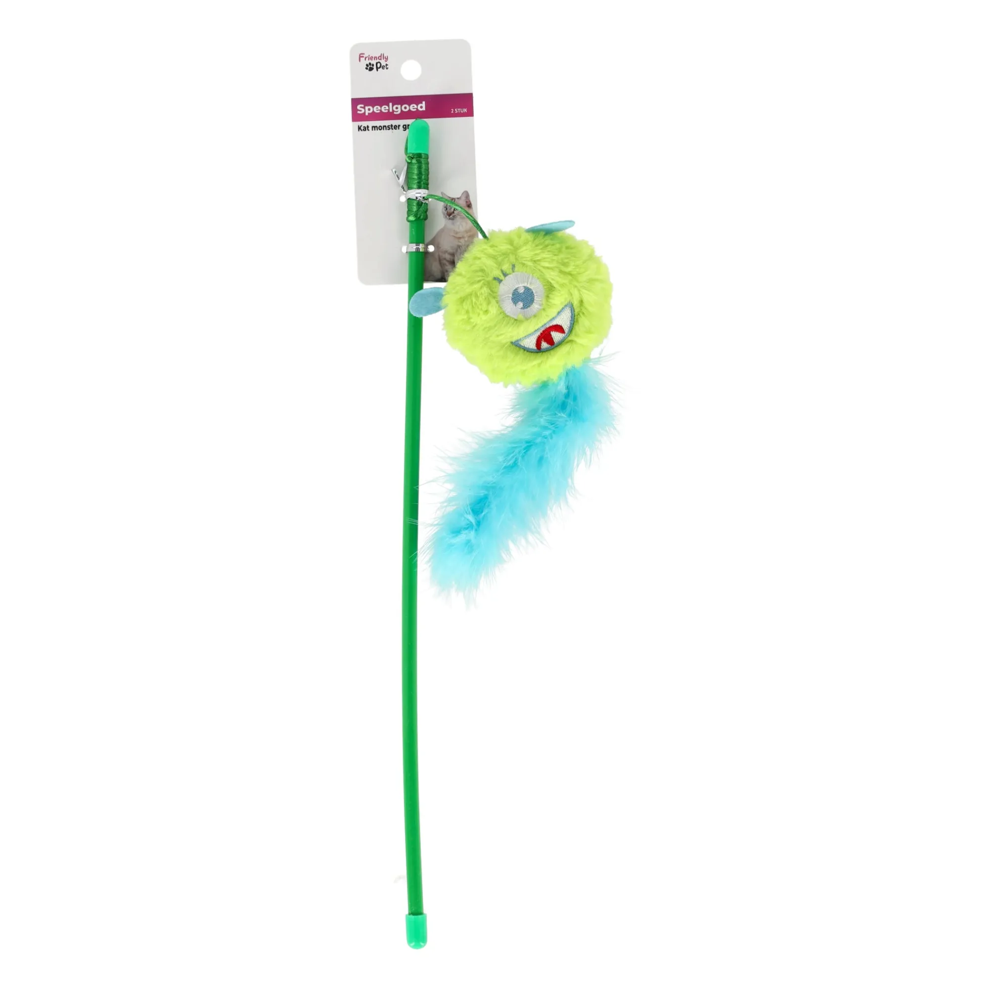 Friendly Pet Kattenspeeltjes>Kattenspeeltje monster groen