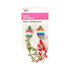 Friendly Pet Kattenspeeltjes>Kattenspeeltje muis+catnip 13cm 2st FP