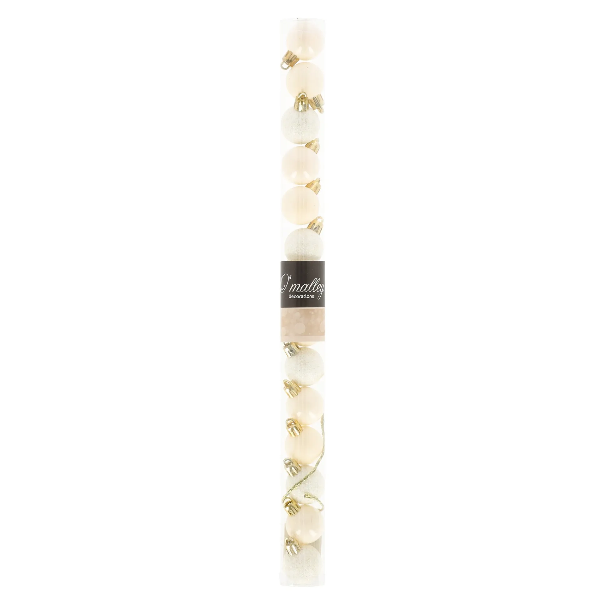 O'malley Kerstballen>Kerstbal 3 cm mix tube 14st. whool white