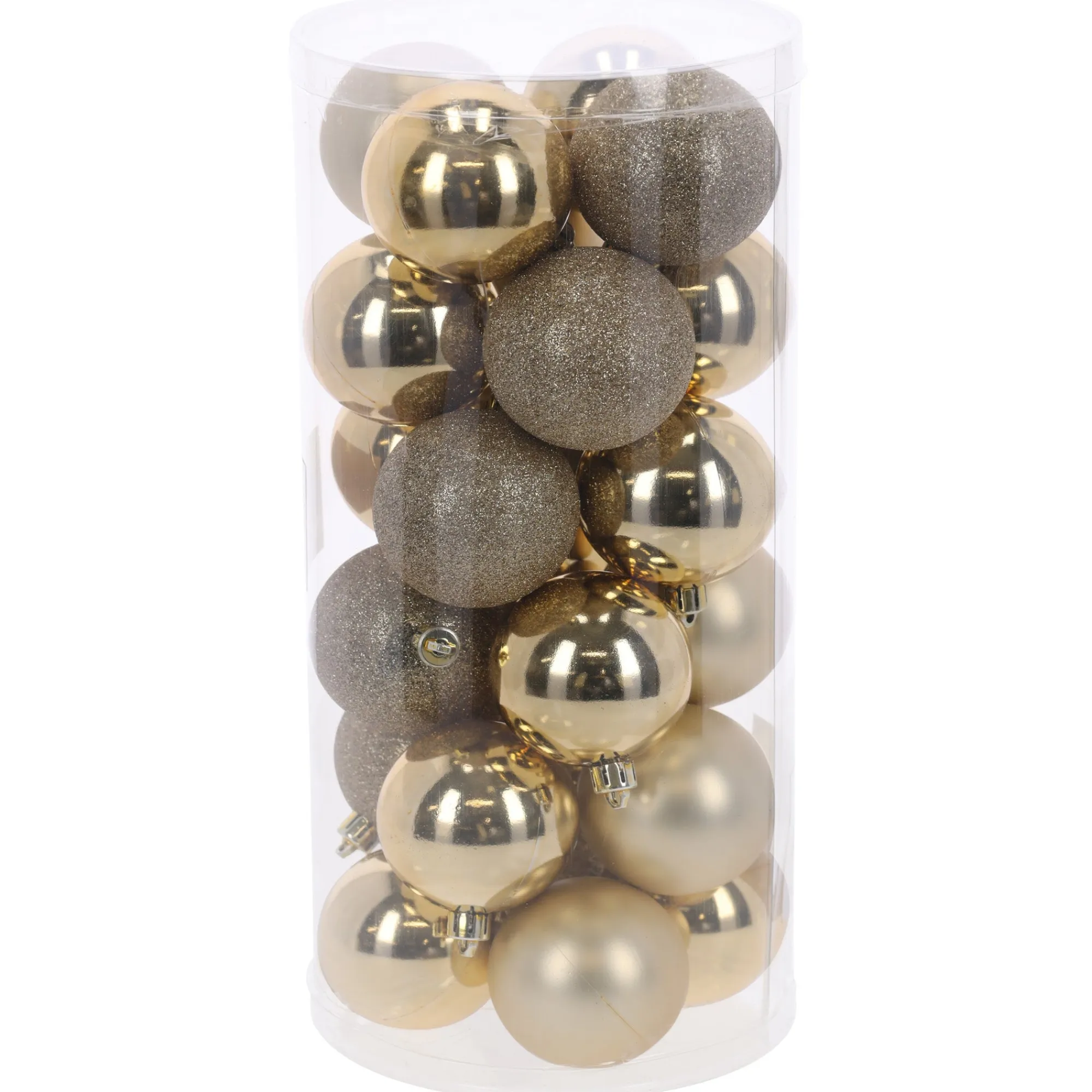 O'malley Kerstballen>Kerstbal 6cm mix koker 24st soft gold