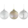 Mica Decorations Kerstballen>Kerstbal glas zilver goud 10cm