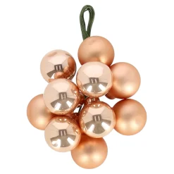 Kerstballen>Kerstbal tros 2 cm 10st. roze goud