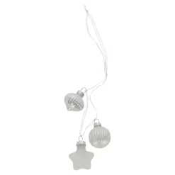 Kerstballen>Kerstbal tros mix 3st. wit