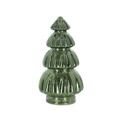 O'malley Kerstdecoratie>Kerstboom glas met led groen 29cm