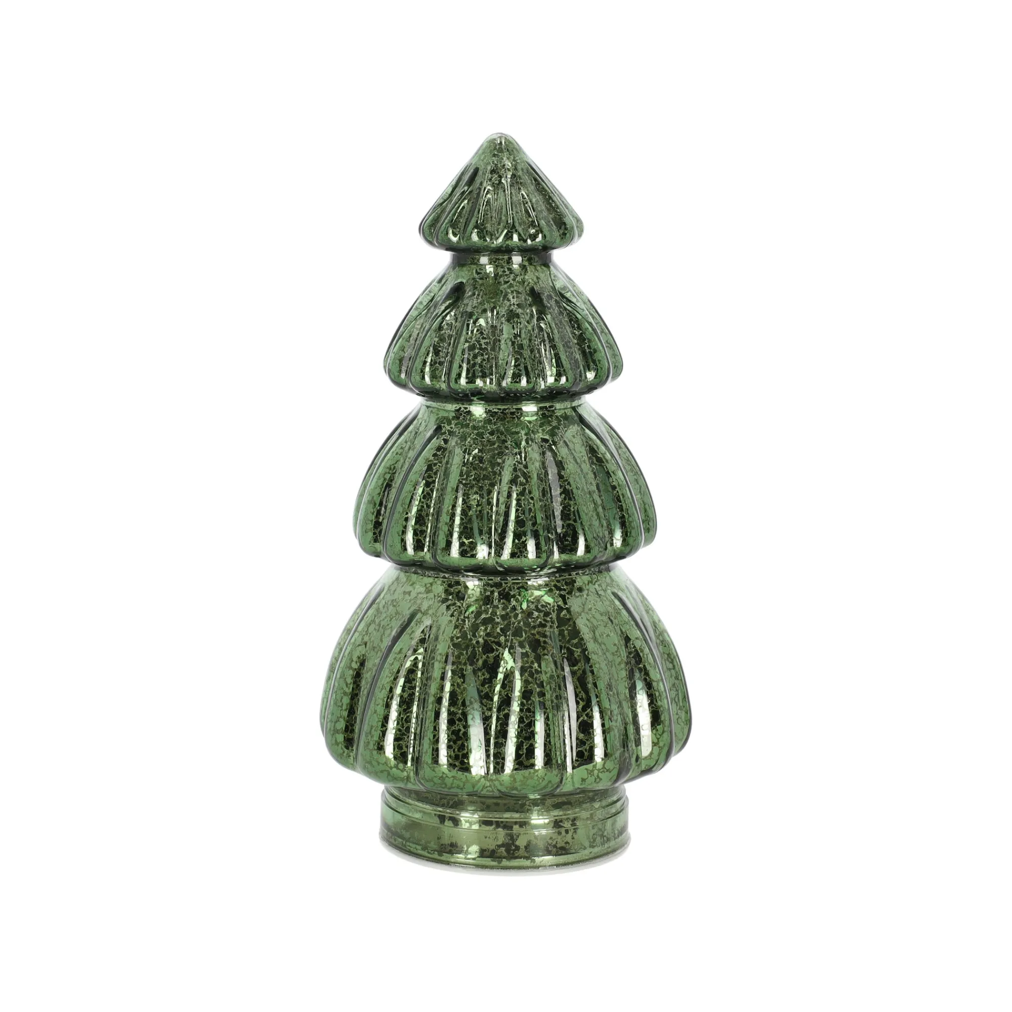 O'malley Kerstdecoratie>Kerstboom glas met led groen 29cm
