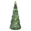O'malley Kerstdecoratie>Kerstboom groen glas 21 cm met LED-lampjes