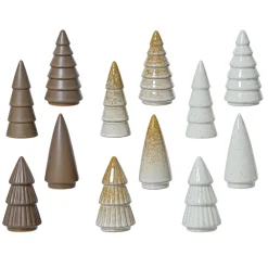 Kerstdecoratie>Kerstboom porselein beige 10 cm