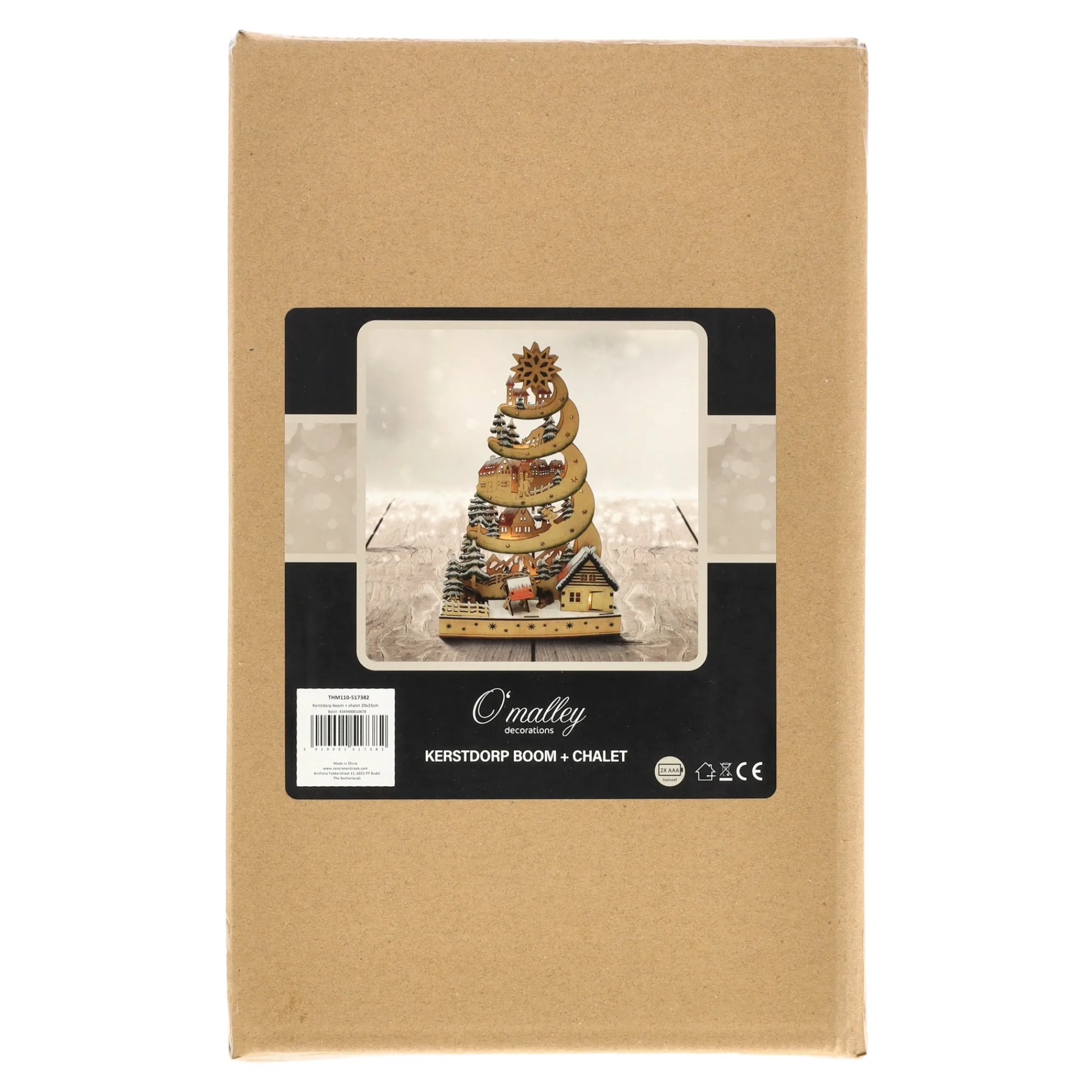 O'malley Kerstdorp>Kerstdorp boom en chalet 20 x 33 cm