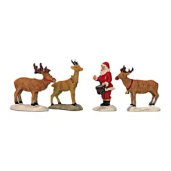 Kerstdorp>Kerstdorp rendieren kerstman